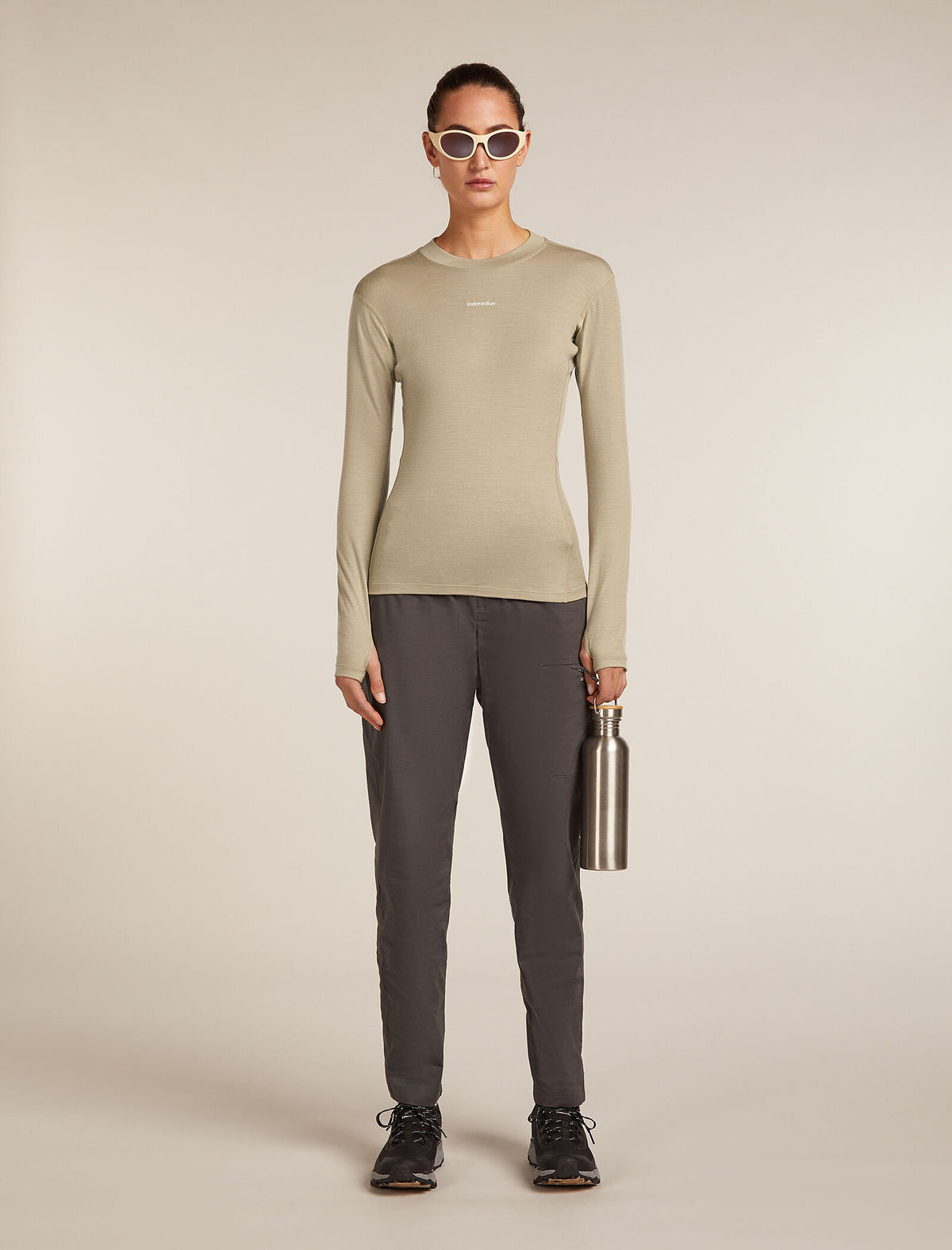 Women's 200 MerinoFine™ Ace Long Sleeve Mock Neck Thermal Top Flagstone - 4