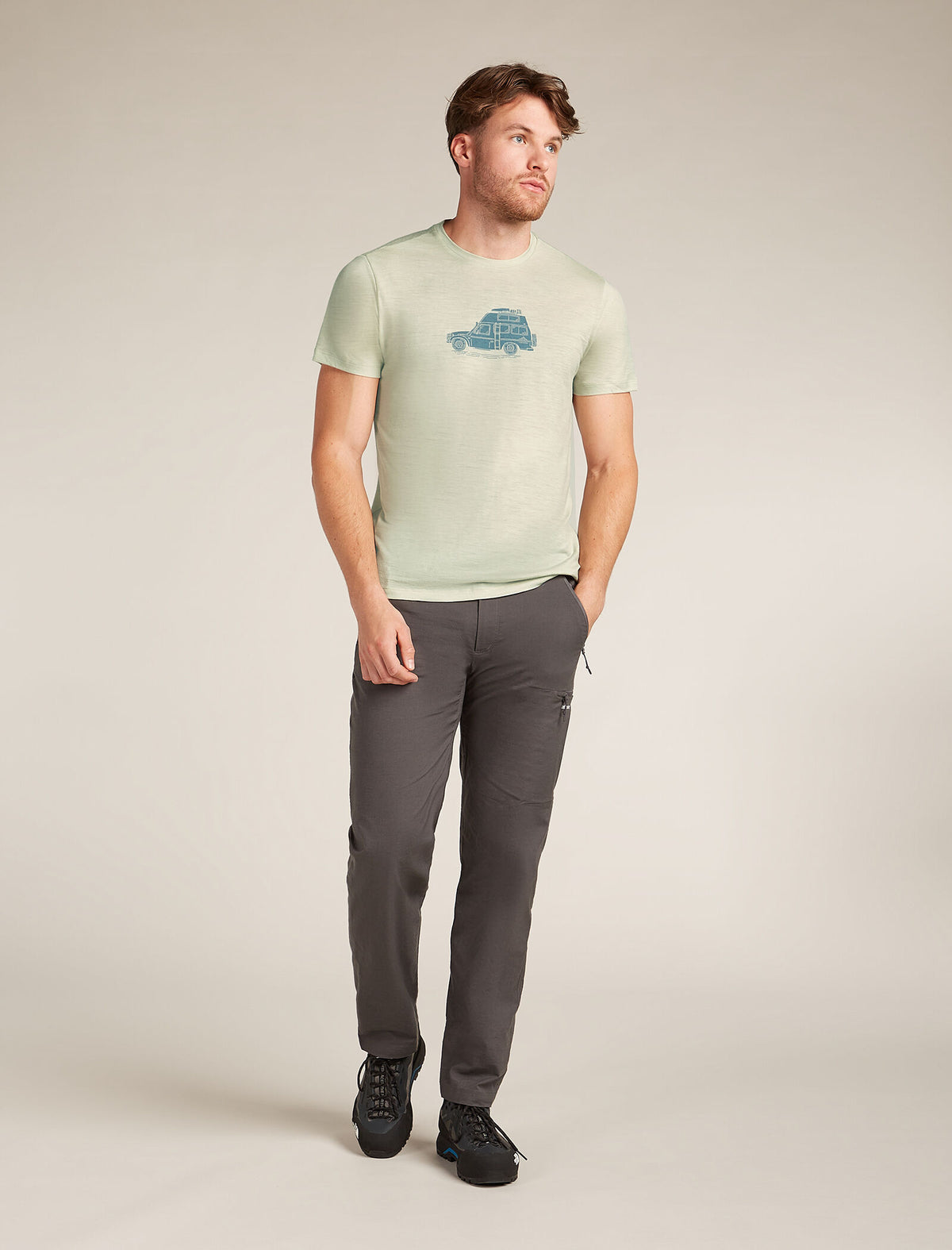 Men's Merino 150 Tech Lite Short Sleeve T-Shirt Cosy Camper Ashen - 3