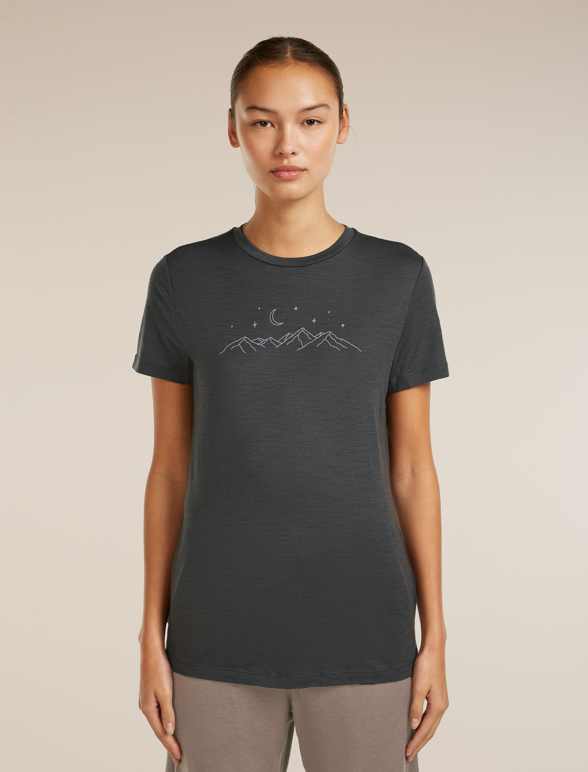 Women's Merino 150 Tech Lite Short Sleeve Tee Sparkling Stars Obsidian - 1