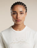 Women's Merino 150 Tech Lite Short Sleeve Tee Sparkling Stars Ecru Heather - 6