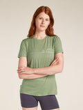 Women's Merino 150 Tech Lite Short Sleeve T-Shirt Single Line Camp Oil/Black/Silver - 1