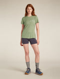 Women's Merino 150 Tech Lite Short Sleeve T-Shirt Single Line Camp Oil/Black/Silver - 4