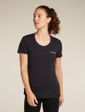 Women's Merino 150 Tech Lite Short Sleeve Scoop T-Shirt Tee IB Wordmark Black - 1