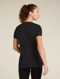 Women's Merino 150 Tech Lite Short Sleeve Scoop T-Shirt Tee IB Wordmark Black - 2