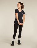 Women's Merino 150 Tech Lite Short Sleeve Scoop T-Shirt Tee IB Wordmark Black - 3