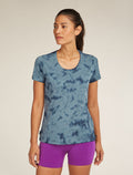 Women's Merino 150 Tech Lite Short Sleeve Scoop T-Shirt Tee Cloud Dye Blue ash/dawn - 1