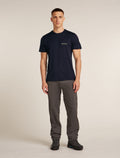 Men's Merino 150 Tech Lite Short Sleeve T-Shirt IB Wordmark Midnight Navy - 3