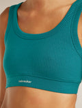 Women's Merino Blend Rib Lotus Bra Tidal Teal - 5