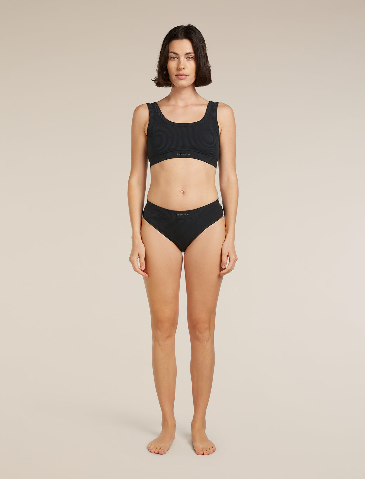 Women's Merino Blend Rib Lotus Hipster Black - 1