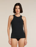 Women's Merino Blend Rib Lotus Tank Black - 1