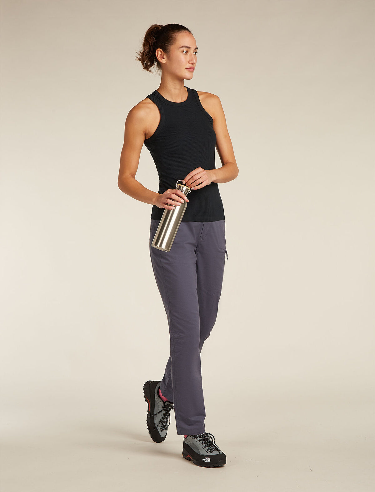 Women's Merino Blend Rib Lotus Tank Black - 4