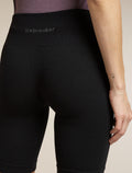 icebreaker Women's Merino Blend 260 Seamless Rib 8" High Rise Shorts Black WOMEN - 6