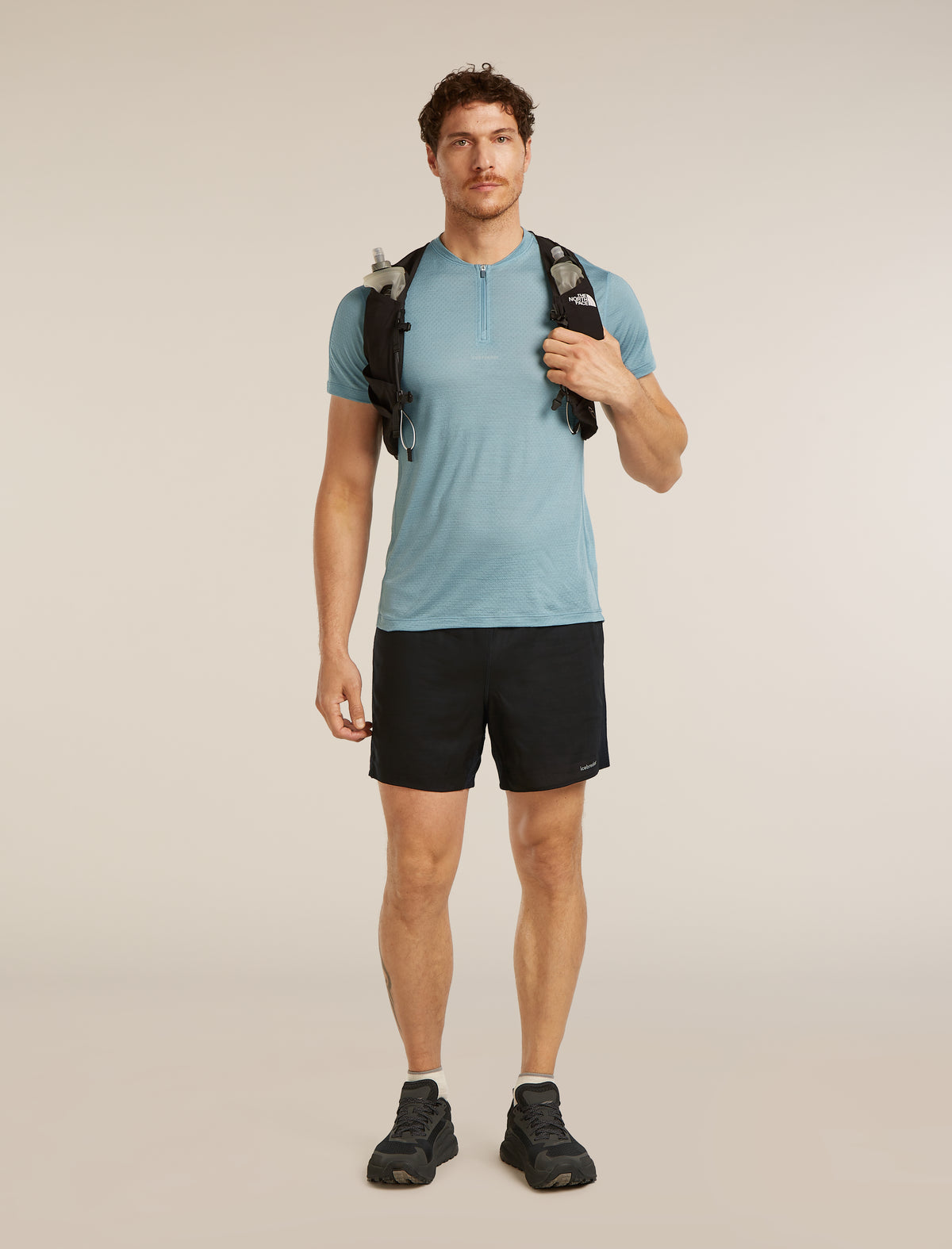 Men's Merino Blend 125 Cool-Lite™ Speed Short Sleeve Quarter Zip Flint Blue - 4