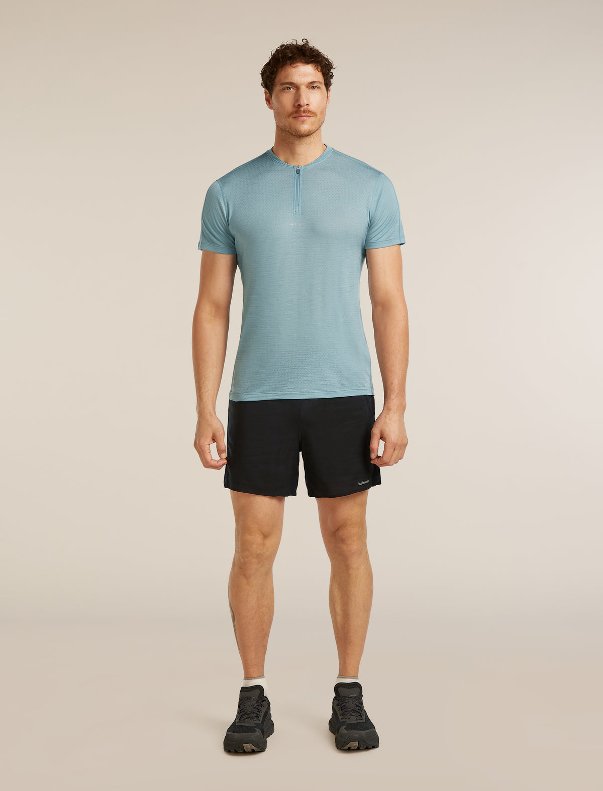 Men's Merino Blend 125 Cool-Lite™ Speed Short Sleeve Quarter Zip Flint Blue - 3