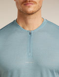 Men's Merino Blend 125 Cool-Lite™ Speed Short Sleeve Quarter Zip Flint Blue - 6