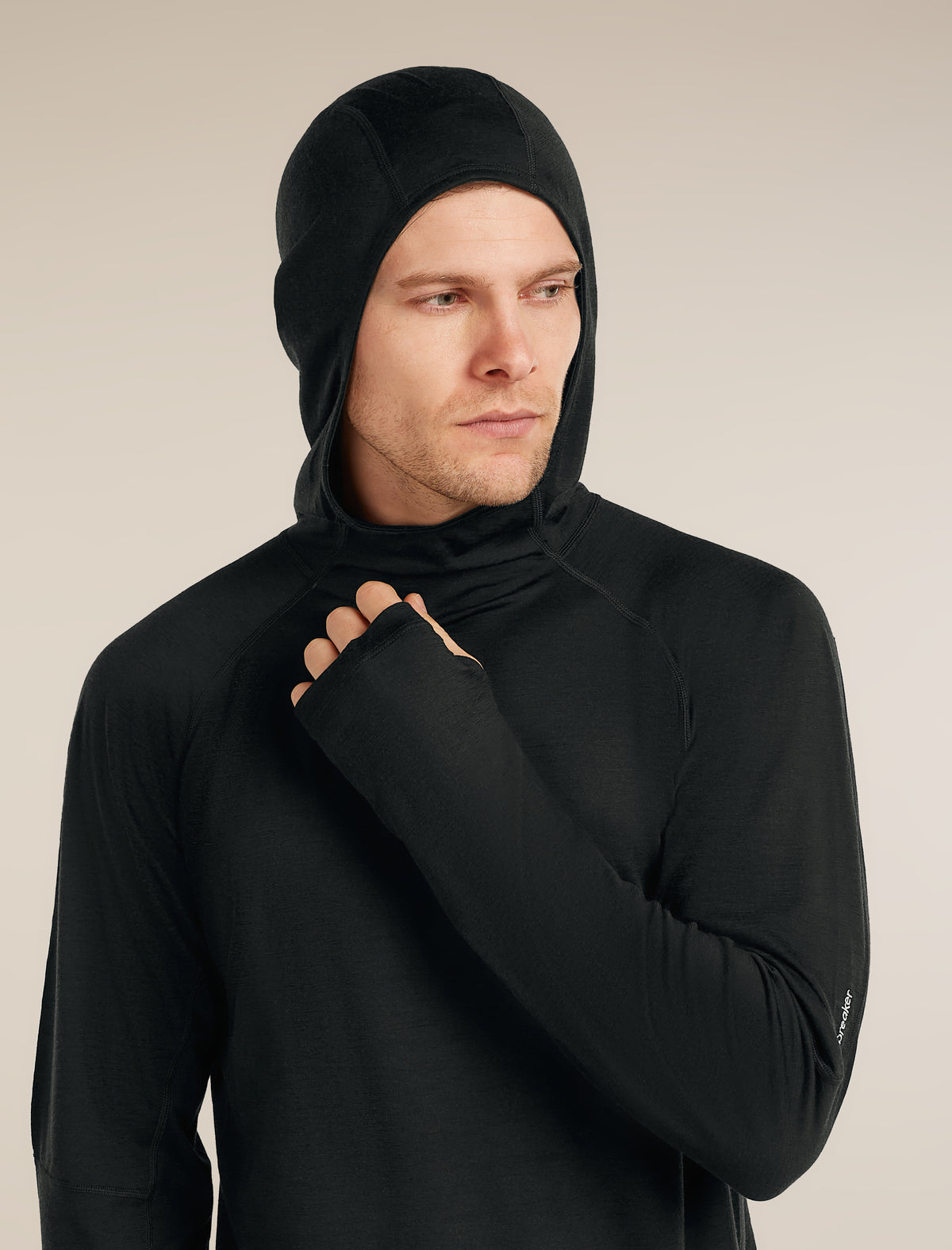 Men's 150 MerinoFine™ Ace Long Sleeve Hoodie UPF Black - 7