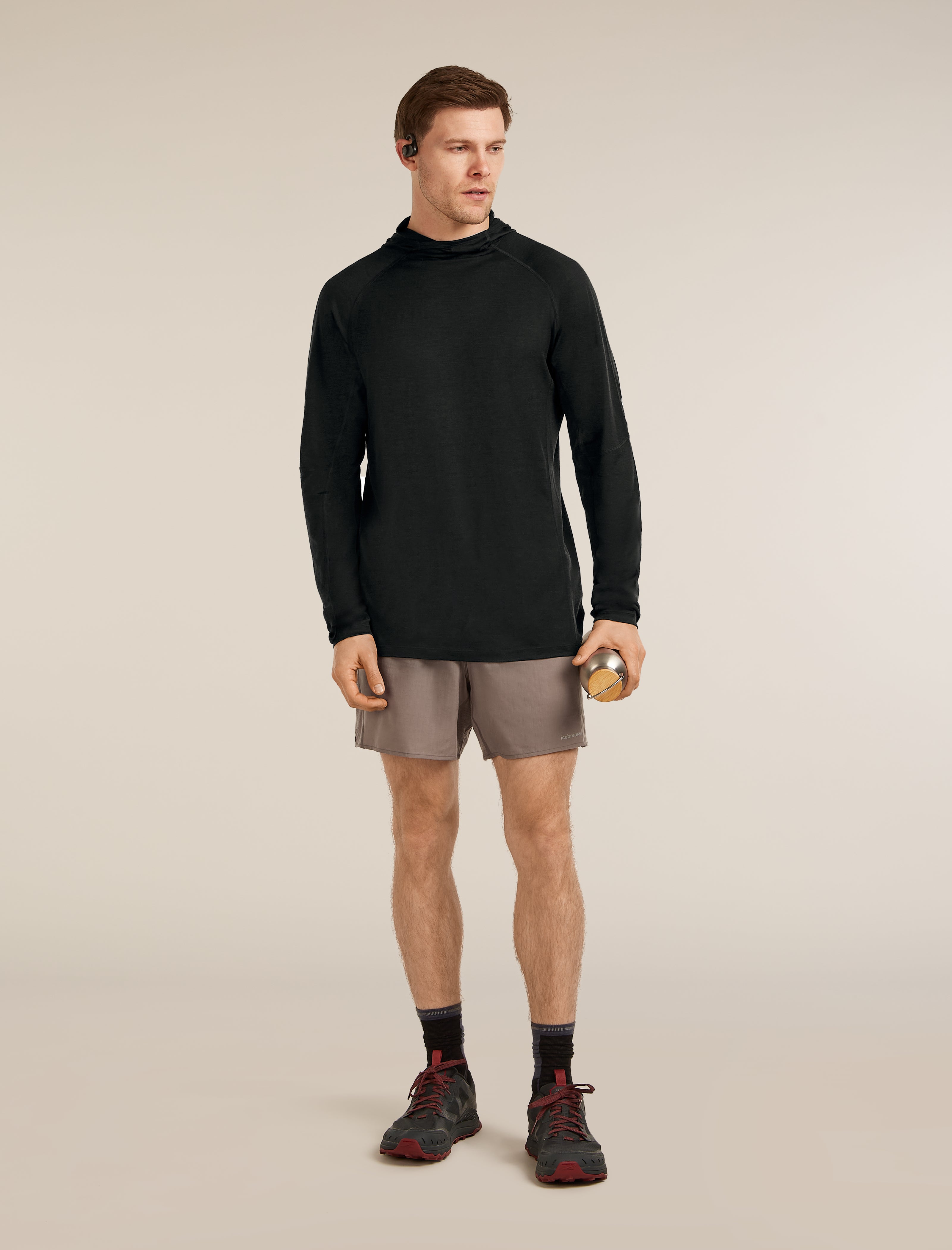 マーブル LONG-SLEEVE プルオーバー Men 150 MerinoFine™ Ace Long Sleeve Hoodie UPF| icebreaker