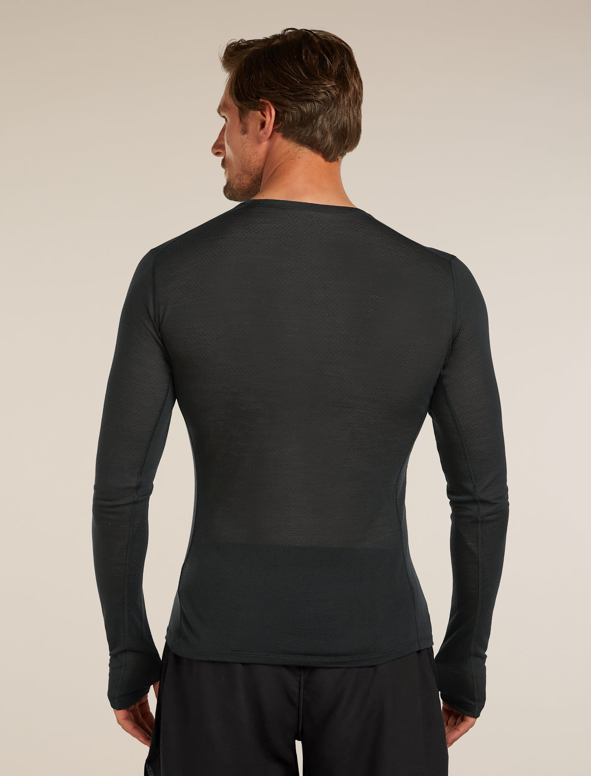 Merino Blend 75 Cool-Lite™ Featherlight™ Long Sleeve Crewe Thermal Top Black - 2
