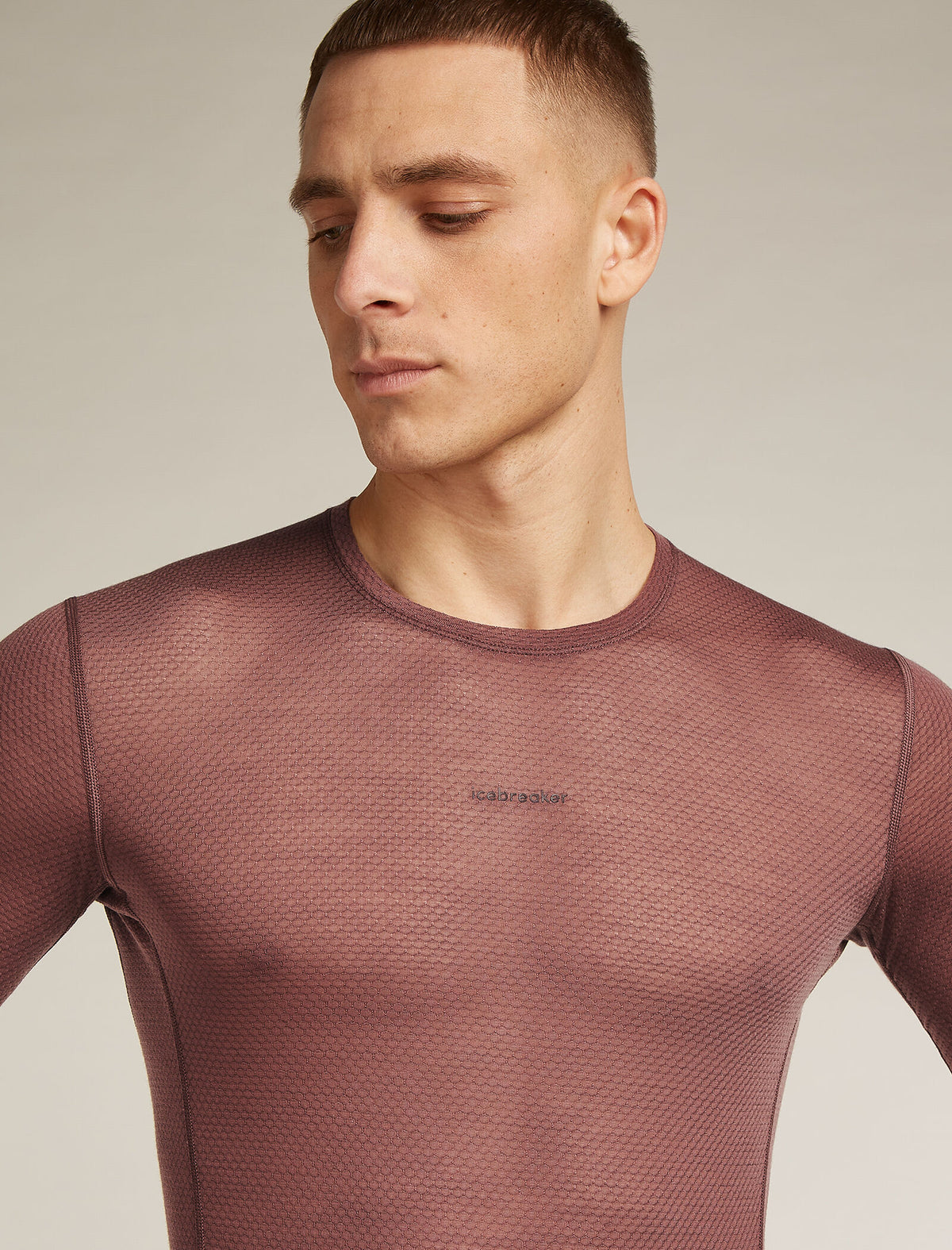 Merino Blend 75 Cool-Lite™ Featherlight™ Long Sleeve Crewe Thermal Top Carob - 5