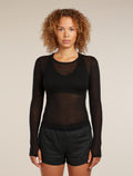Merino Blend 75 Cool-Lite™ Featherlight™ Long Sleeve Crewe Thermal Top Black - 1