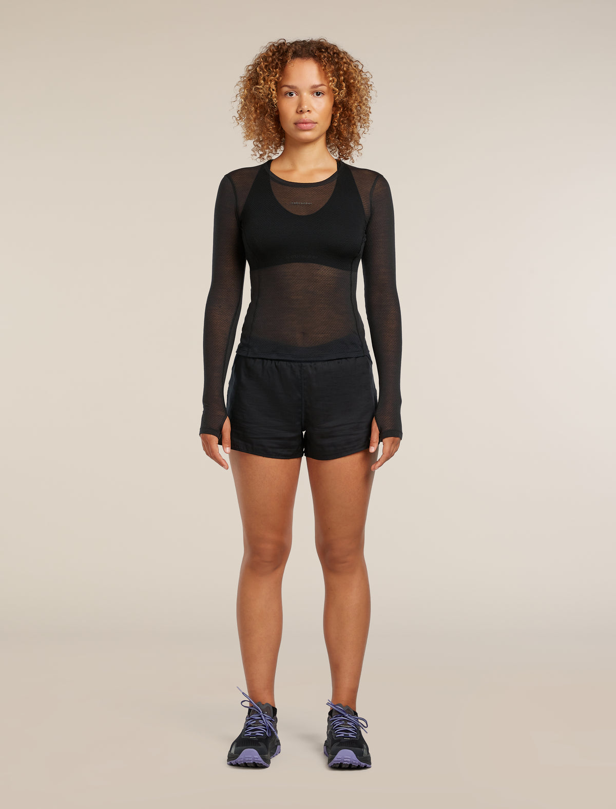 Merino Blend 75 Cool-Lite™ Featherlight™ Long Sleeve Crewe Thermal Top Black - 3