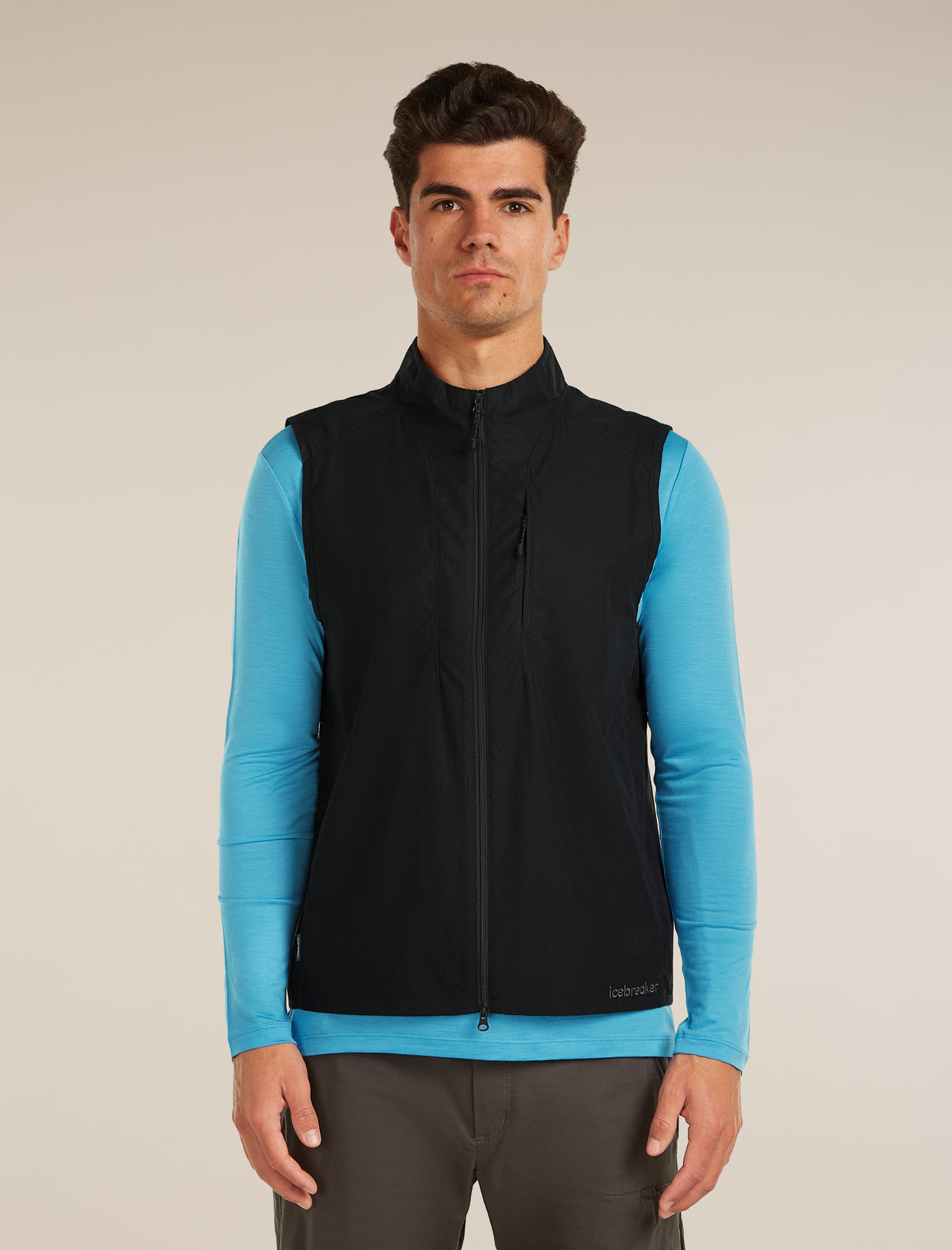 Men's Shell+™ Cotton Elevation Windbreaker Vest Black - 1