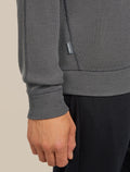 Men's Merino 260 Waffle Knit Wander Long Sleeve Half Zip Obsidian - 8