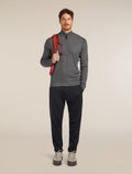 Men's Merino 260 Waffle Knit Wander Long Sleeve Half Zip Obsidian - 4
