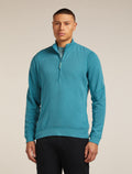 Men's Merino 260 Waffle Knit Wander Long Sleeve Half Zip Topaz - 1