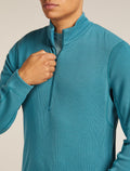 Men's Merino 260 Waffle Knit Wander Long Sleeve Half Zip Topaz - 6