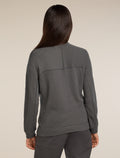 Women's Merino 260 Waffle Knit Wander Long Sleeve Half Zip Top Obsidian - 2