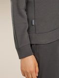 Women's Merino 260 Waffle Knit Wander Long Sleeve Half Zip Top Obsidian - 6