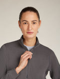 Women's Merino 260 Waffle Knit Wander Long Sleeve Half Zip Top Obsidian - 8