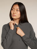Women's Merino 260 Waffle Knit Wander Long Sleeve Half Zip Top Obsidian - 9