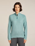 Women's Merino 260 Waffle Knit Wander Long Sleeve Half Zip Top Hydro - 1