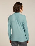 Women's Merino 260 Waffle Knit Wander Long Sleeve Half Zip Top Hydro - 2