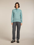 Women's Merino 260 Waffle Knit Wander Long Sleeve Half Zip Top Hydro - 3