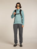 Women's Merino 260 Waffle Knit Wander Long Sleeve Half Zip Top Hydro - 4