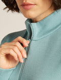 Women's Merino 260 Waffle Knit Wander Long Sleeve Half Zip Top Hydro - 6