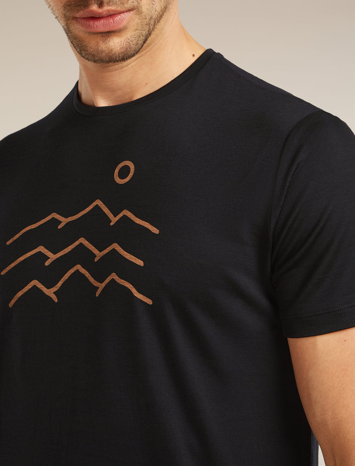 Men's Merino Blend 125 Cool-Lite™ Sphere Short Sleeve Tee Across the Peaks Black - 5