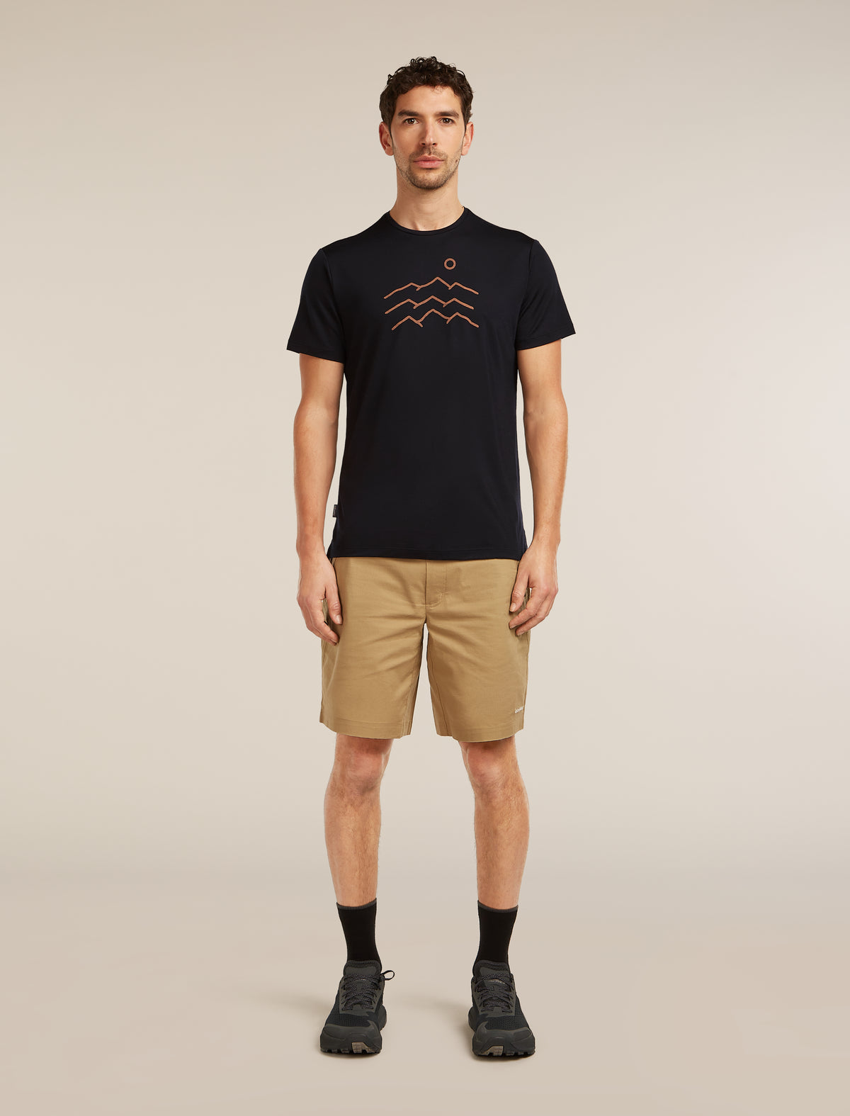 Men's Merino Blend 125 Cool-Lite™ Sphere Short Sleeve Tee Across the Peaks Black - 3