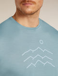 Men's Merino Blend 125 Cool-Lite™ Sphere Short Sleeve Tee Across The Peaks Flint Blue - 6