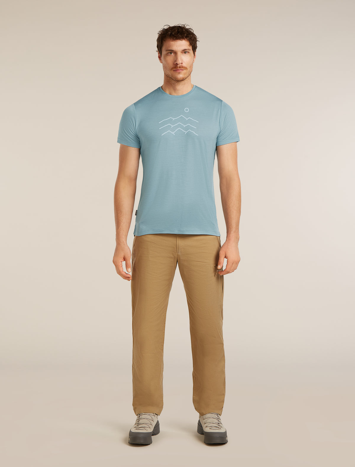 Men's Merino Blend 125 Cool-Lite™ Sphere Short Sleeve Tee Across The Peaks Flint Blue - 3