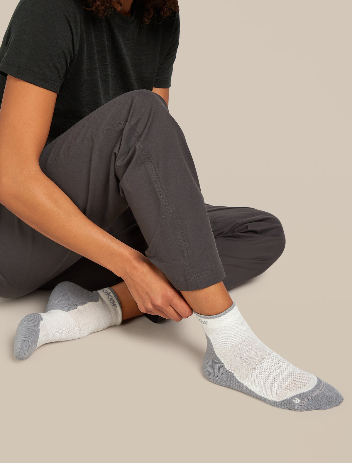 Women's Merino Hike+ Light Mini Socks Ecru hthr/alloy - 2
