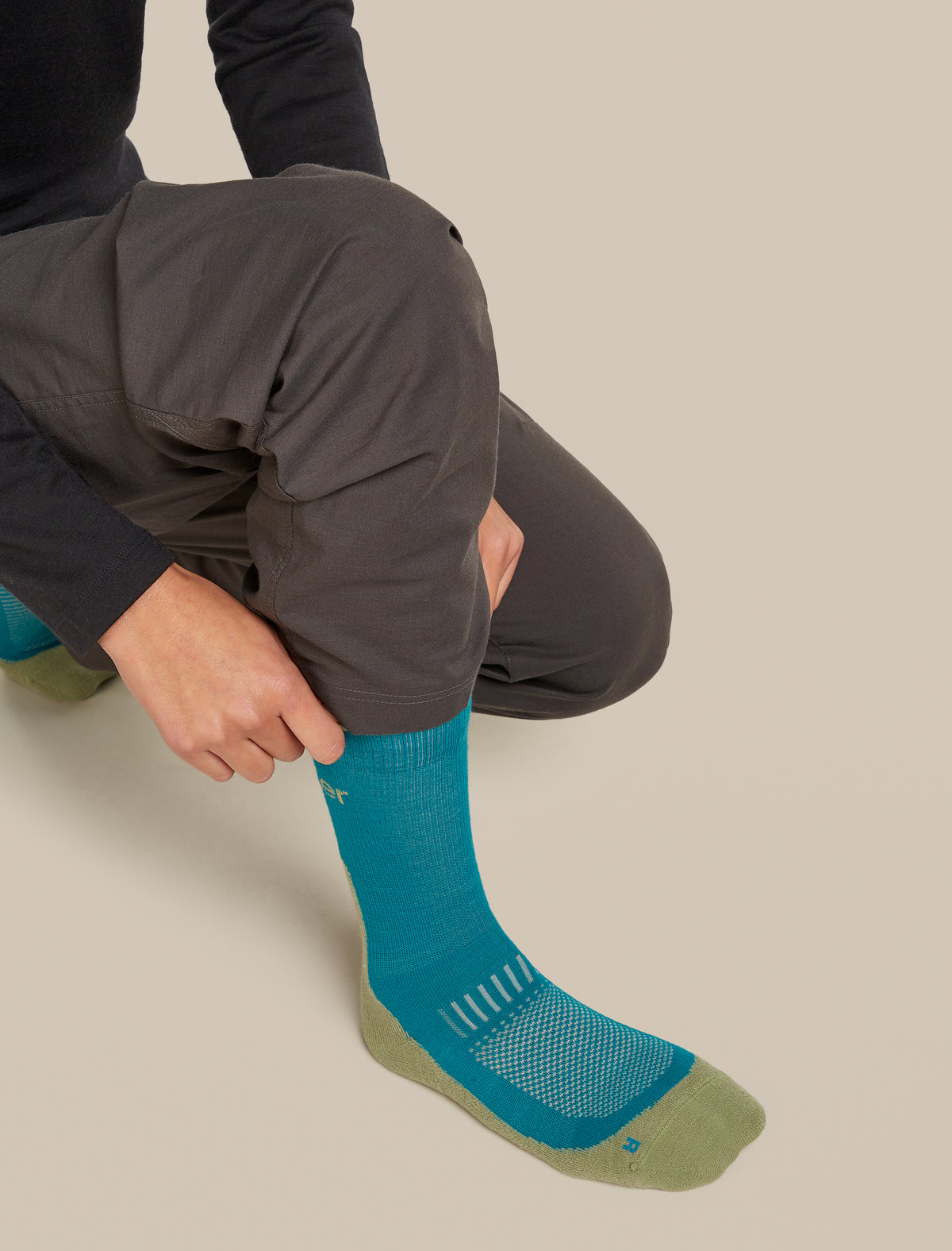 Women's Merino Hike+ Light Crew Socks Tidal Teal/Lichen - 5