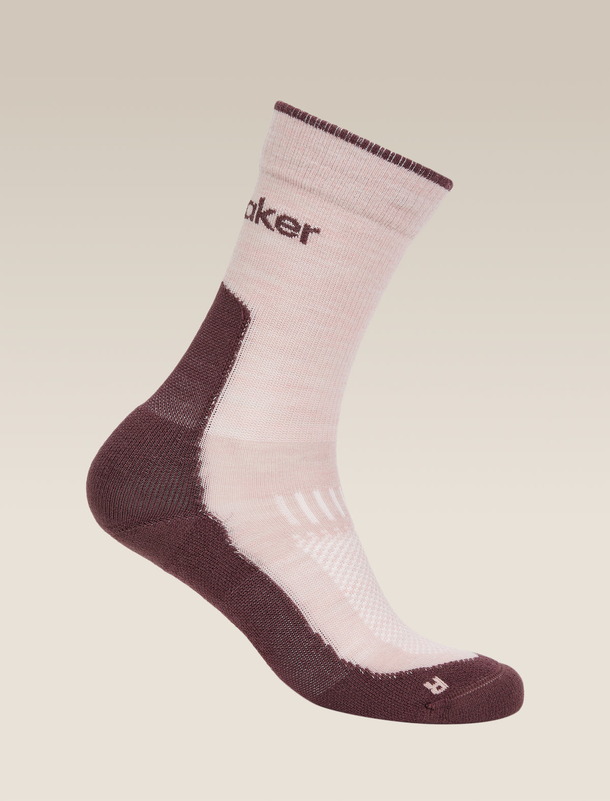 Women's Merino Hike+ Light Crew Socks Pink Quartz/Java - 5