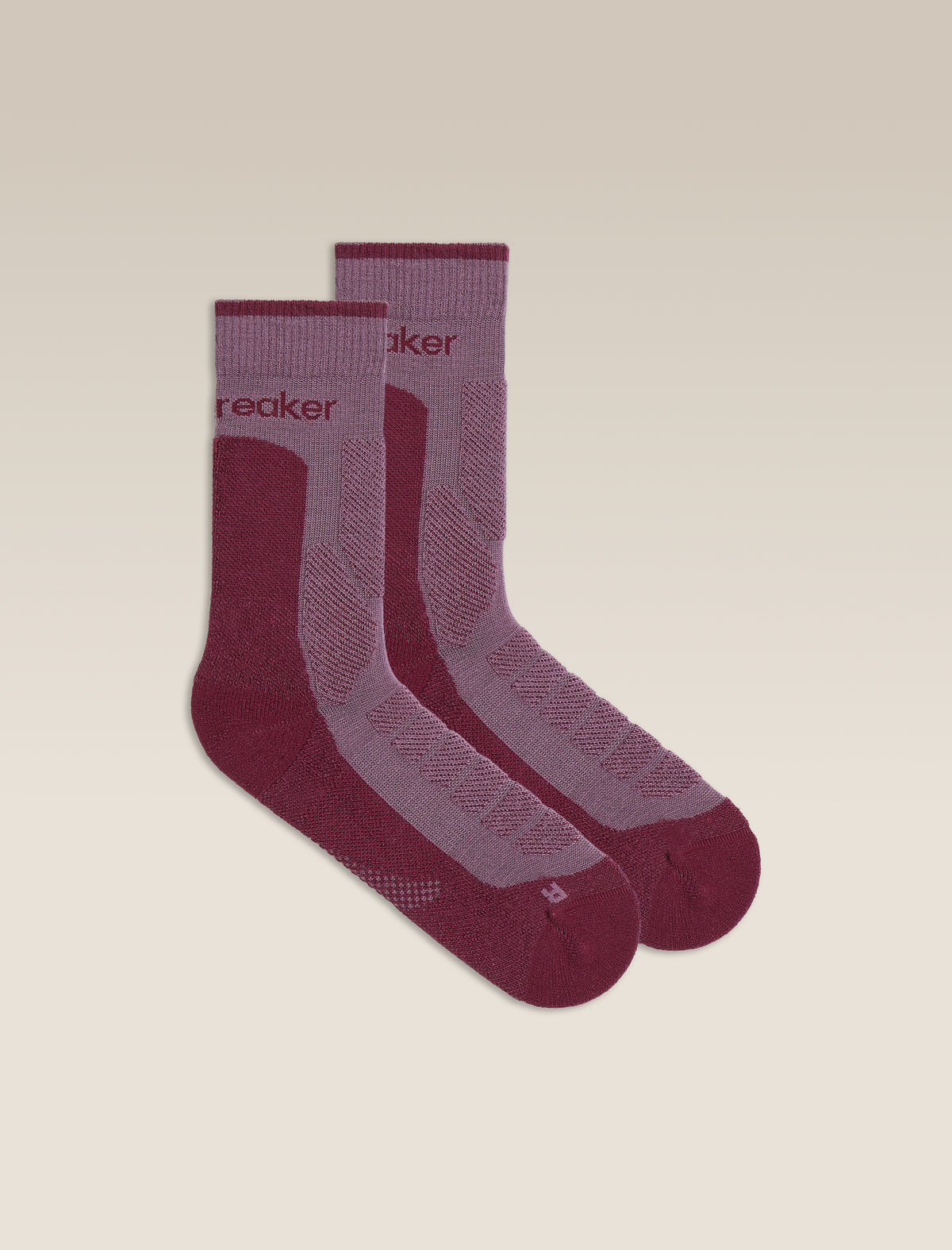 Slippers Heavy Women's Merino Hike+ Heavy Crew Socks | icebreaker Grey Plum/Dark Berry