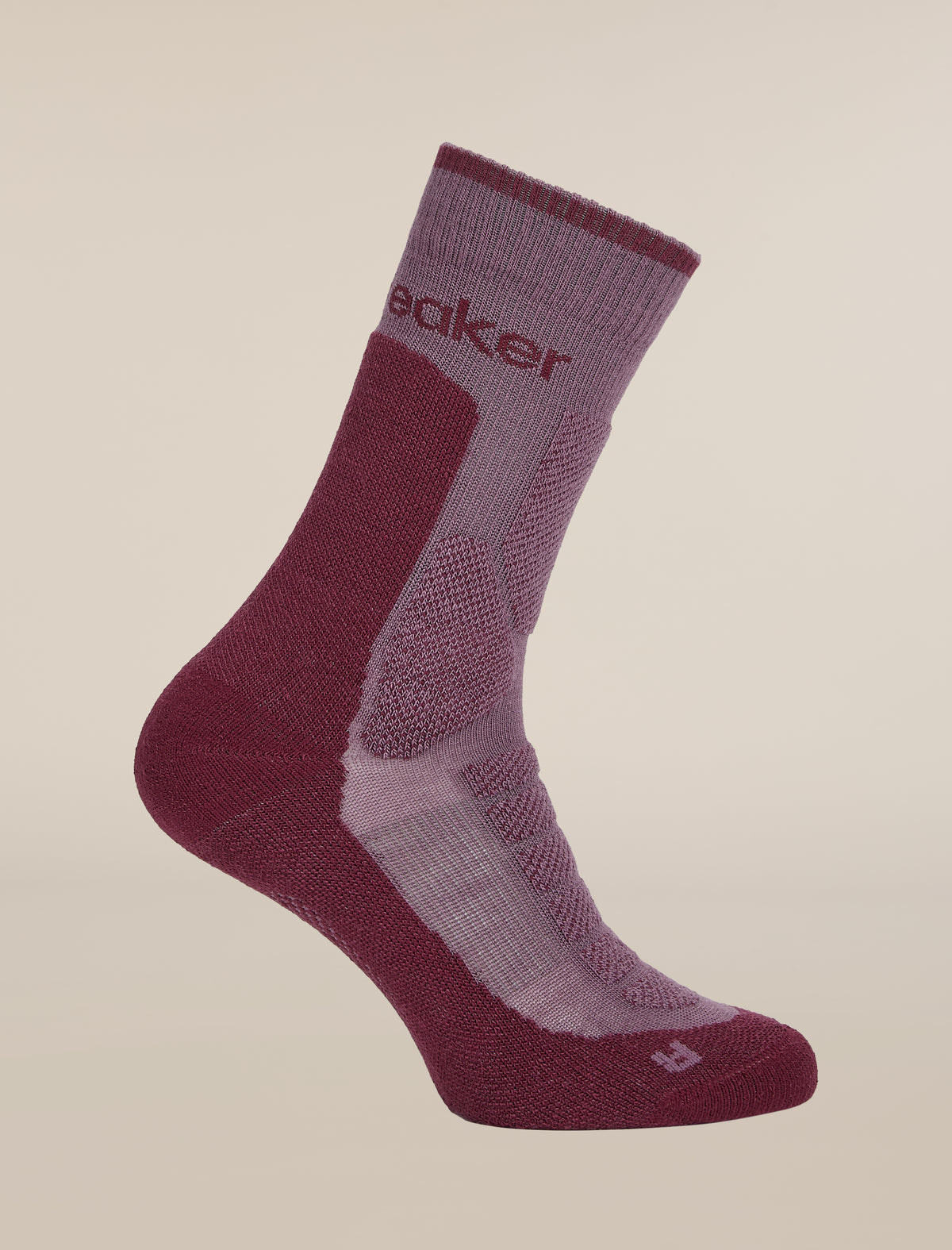 Shacket Combination Women's Merino Hike+ Heavy Crew Socks | icebreaker Grey Plum/Dark Berry