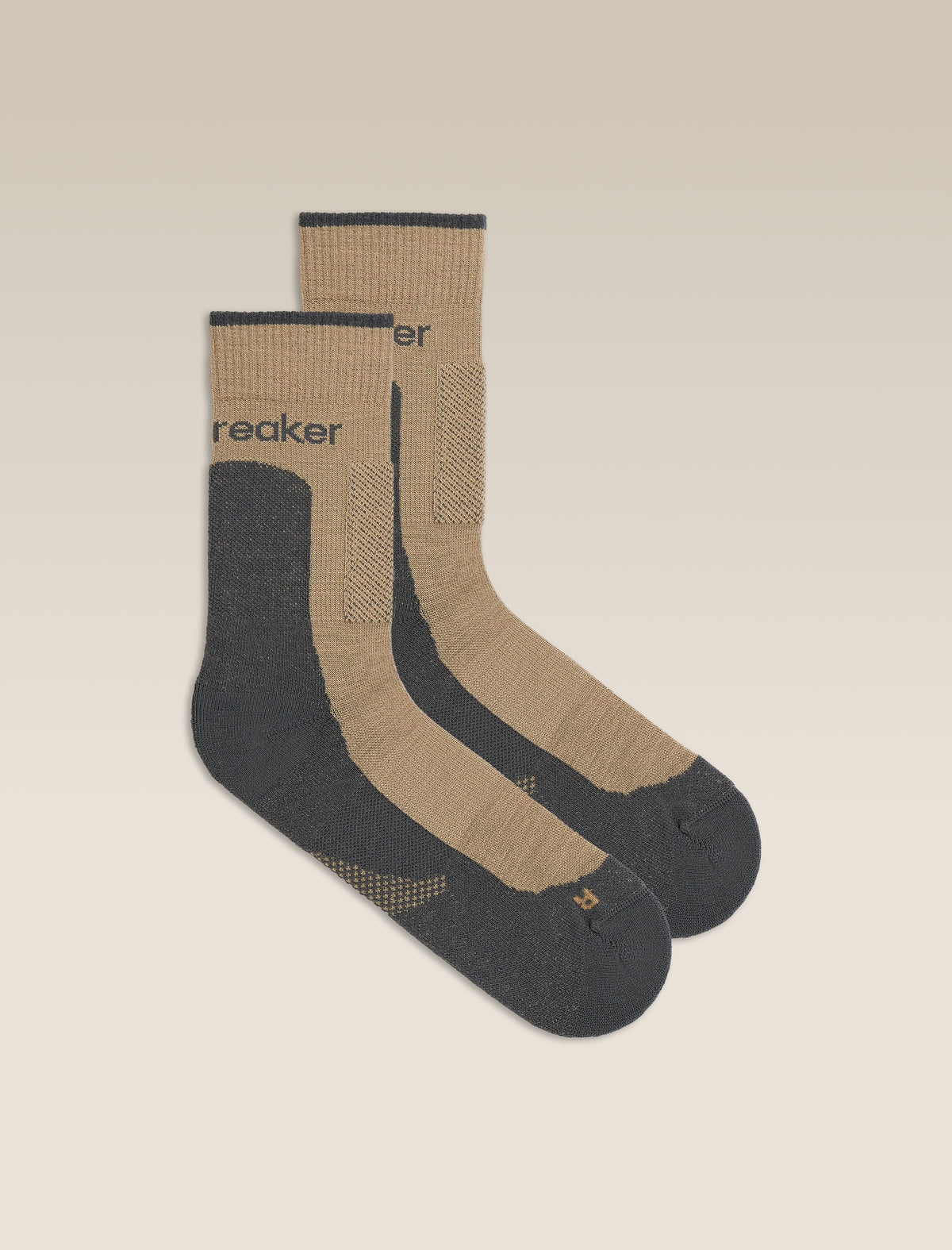 Men's Merino Hike+ Medium Crew Socks Cumin/Obsidian - 1