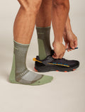 Men's Merino Hike+ Light Crew Socks Loden/lichen - 1